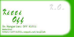 kitti off business card